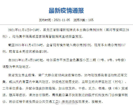 「黑龙江新增15例本土确诊」〃黑龙江新增本土确诊病例5例行程-第1张图片